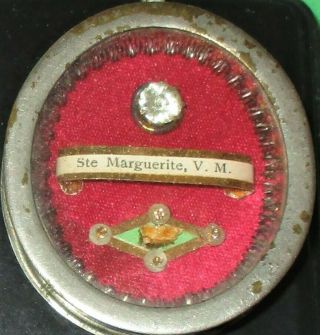 Antique First Class Relic Saint Marguerite Margaret Virgin & Martyr No Document