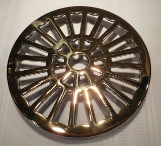 Vintage 8 " Round Baldwin Forged Brass Trivet With 4 Feet - Made Usa