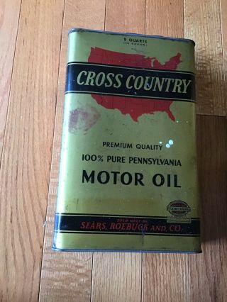 Vintage Cross Country Sears Roebuck 5 Quart Can