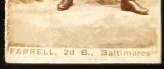 1888 N172 Old Judge Jack Farrell Baltimore Orioles 1887 - 90 Goodwin Co Tobacco PR 2