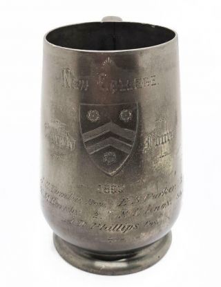 Antique College Oxford 1890 Pewter Rowing Trophy Tankard Torpid Fours