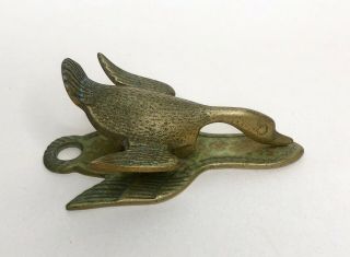 Vintage Virginia Metalcrafters Brass Goose Duck Paper Clip Letter Holder