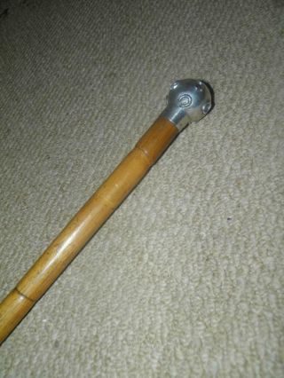 Antique Walking Stick/cane.  H/m Silver 1897 Horse Shoes Ball Top.  By " J Howell "
