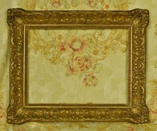 Antique French Decorative Gilded Gesso On Wood Picture Frame,  C1900