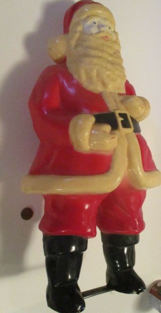 Vintage Plastic Blow Mold 17 1/2 In.  Santa Claus Figure,  1950 