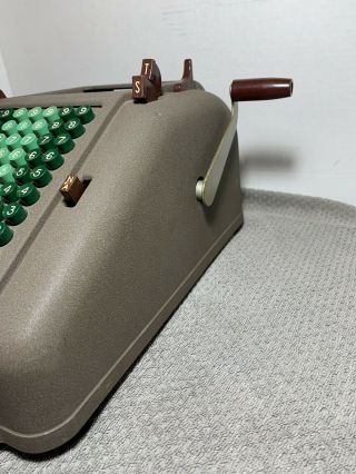 Vintage Antique Smith Corona Hand Crank Calculator Adding Machine 3