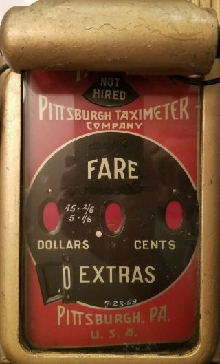 VINTAGE TAXI METER.  PITTSBURGH TAXI METER COMPANY 3