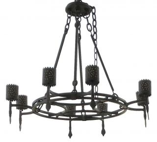 Lg Vintage Wrought Iron Chandelier Lighting Spanish Revival French Country 27 "