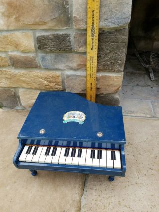 Marjay Grand Piano Wooden Vintage Blue Toy Collectible Keys Work Child Miniature