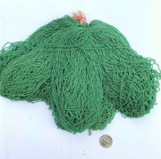 Rare Antique Micro Seed Beads - 18/0 Greasy Leaf Green Huge Master Hank - - 440 Grams