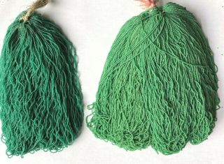 RARE Antique Micro Seed Beads - 18/0 Greasy Leaf Green Huge Master Hank - - 440 grams 3