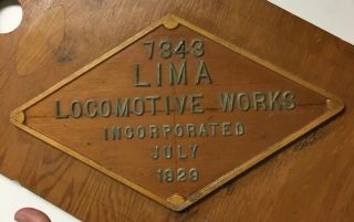 Vtg Wood Mold For Chesapeake And Ohio C&o Lima Locomotive Builders Plate