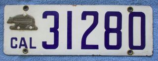1916 California Porcelain License Plate 31280