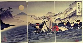 Japanese Woodblock Print Japan - Sino War