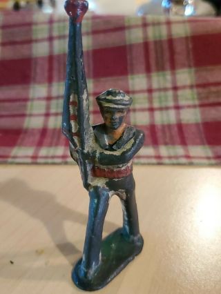 Vintage Manoil Barclay Lead Figurine Toy - Sailor With Flag