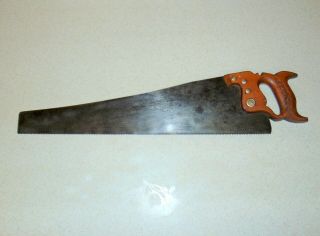 Vintage Warranted Superior 24 " Panel Crosscut Hand Saw - 7 Ppi - Inv307
