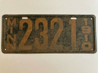1910 Minnesota License Plate Second Issue Flat Very Rare 100 All
