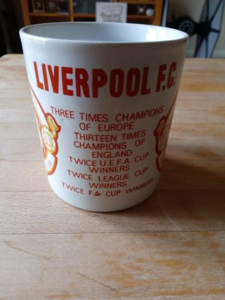 Liverpool Fc Football Vintage Mug Cup 1982 Trophy List