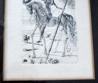VINTAGE DON QUIXOTE BY SALVADOR DALI ETCHING THE COLLECTOR ' S GUILD 3