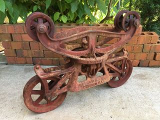 Antique Hudson Cast Iron Hay Trolley Barn Carrier Patent 1926 Chicago Illinois