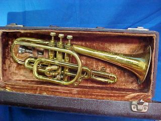 Vintage H.  N.  White Co King Craftsmen American Standard Brass Cornet W Case