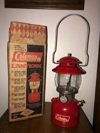 Coleman 200a Lantern 10 1966 Red W/original Box,  Paperwork