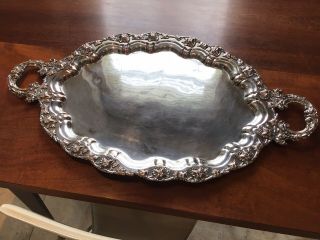 C1830 - 40 William Iv Sheffield Silver Plate Large Handle Serving Tray 74cm