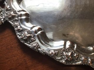c1830 - 40 William IV sheffield Silver Plate Large Handle Serving Tray 74Cm 3