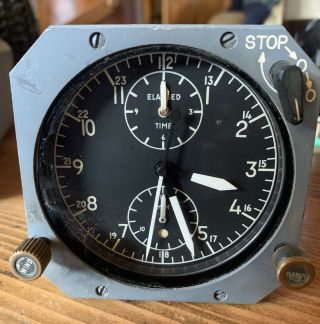 Vintage 8 - Day Aircraft Clock Cockpit Panel Running