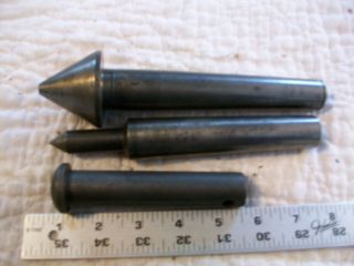 3 Miscellaneous Tools From Vintage Wood Lathes 23 Tapered Dead Centers 1 Straigh