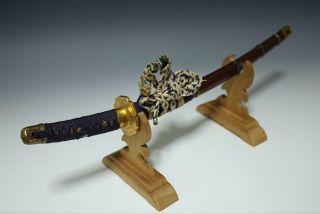 Japan Antique Edo Child Tachi Gold Koshirae Sword Tsuba Yoroi Samurai Katana 武将
