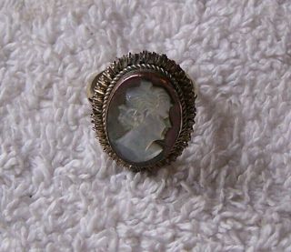 Vintage Cameo.  800 Sterling Silver Ring B.  S.  Size 6
