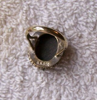 Vintage Cameo.  800 Sterling Silver Ring B.  S.  Size 6 2
