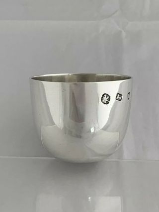 Small Solid Silver Tumbler Cup Beaker 1977 London C F Hancock Sterling Silver