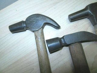 3 vintage Farriers black smith hammers user tools Champion ? Heller ? 3