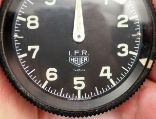 Vintage Instrument Flight Rules IFR HEUER Aircraft Stop Clock,  Swiss Made 7710 2