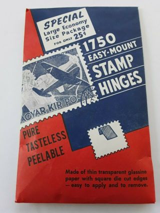 Vintage H.  E.  Harris & Co.  Stamp Hinges Complete " Un - Opened " Package