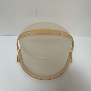 Vintage Tupperware Classic Harvest Gold Round Cake Taker Carrier 12 " Complete