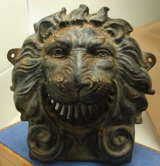 Antique Cast Iron Lion Face Speak Easy Door Peep Hole