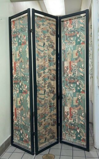 3 Panel Folding Screen - Antique - Japanese Style