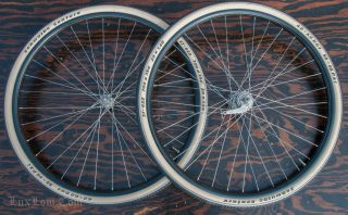 28 " Prewar Bicycle Wheels Vintage Departure Hub Wood Rim Bike Tires Pope Toc