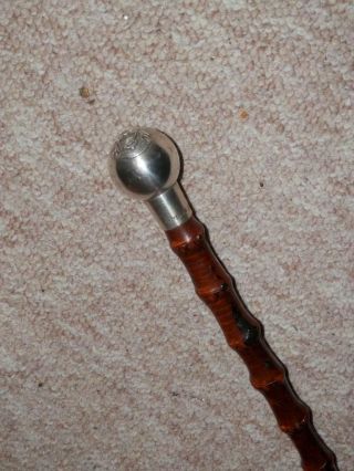 Antique Ww1 Military " Scottish Highlanders " Swagger Stick - H/m Silver 1913 By Brigg