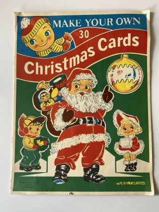 Vintage Make Your Own Christmas Card Book Cute
