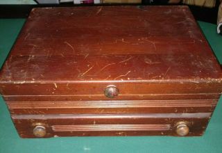 Vintage Pacific Silvercloth Lined Flatware Chest Box With Drawer Below 