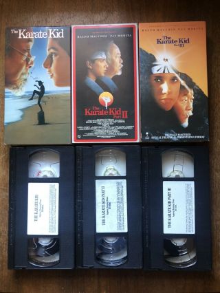 Vintage Complete Set “the Karate Kid " Part I,  Ii & Iii Vhs Trilogy Rca Columbia