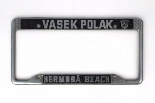 Vintage Vasek Polak Porsche Dealer License Plate Frame