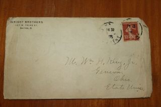 Wright Brothers Signed - - 1909 French Postcard And 1940s Personal X - Mas Card