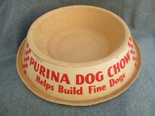 Vintage 1960? Purina Dog Chow Pet Food Give - Away Pulp Paper Bowl Dish