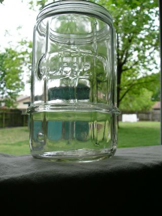 Hoosier Cabinet Vintage Kitchen Coffee Glass Jar Canister Ribbed Glass 1920 Old
