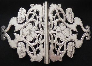 Art Nouveau 1901 Hallmarked Solid Silver Nurses Belt Buckle